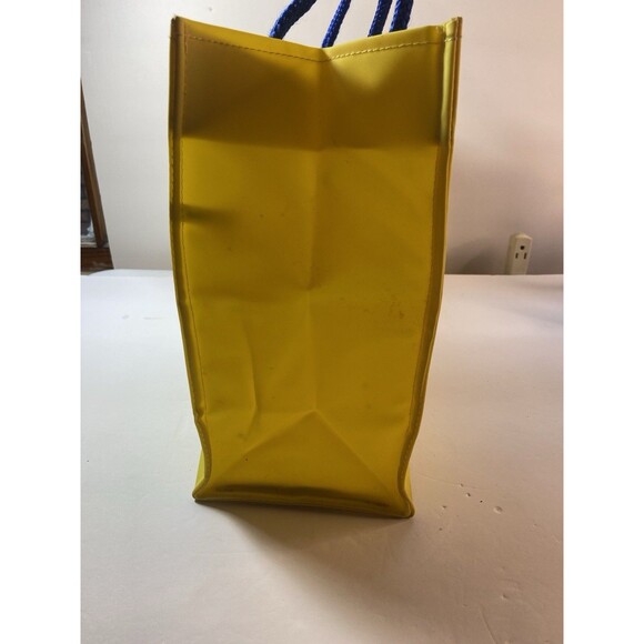SCOOP Beach Tote Yellow Blue Shopping Bag Rubber Vinyl - Picture 9 of 16